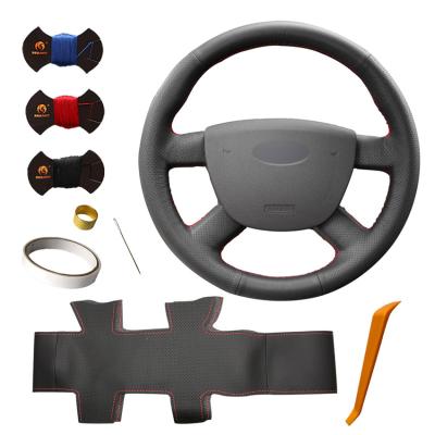 China Hand Sewing Artificial Leather Steering Wheel Cover for Ford Kuga Focus 2 C-MAX Ford Transit 2005 2006 2007 2008 2009 2010 2011 for sale