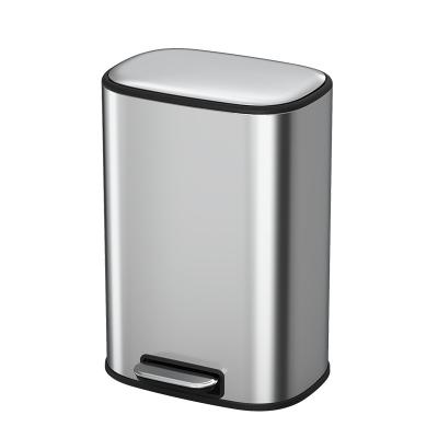 China 13 Liter Bathroom Trach Indoor Pedal Kitchen Stainless Steel Viable Waste Bins Can Commercial Trash Can for sale