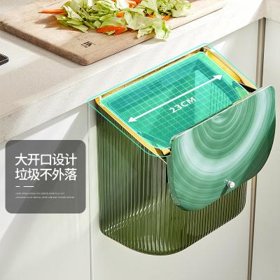 China Viable Kitchen Trash Can Wall Mounted Household Hanging With Cover Nordic Style Cabinet Door Kitchen Waste Large Capacity Bucket for sale