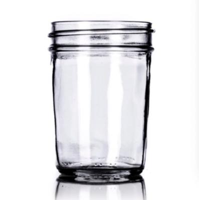 China 8 Ounce Recyclable Clear Glass Tapered Round Jar With Metal Lids for sale