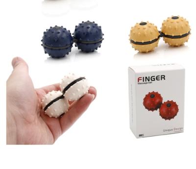 China Anti Stress Toy Amazon Top Selling Fingertip Spinning Siamese Top Handle Siamese Sticky Person Silicone Massage Therapy Ball For Hand Finger for sale