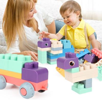 China Construction Toy Silicone Stacking Blocks 20pcs 40pcs Set Educational Baby Stacking Toys Soft Silicone Rubber Blocks Construction Toys for sale