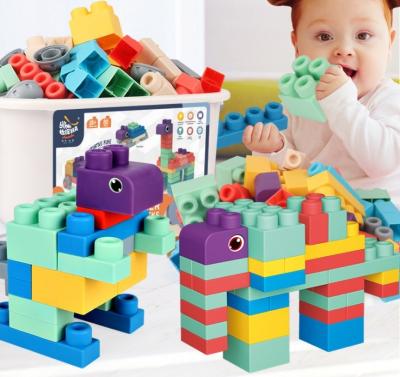 China 2021 Building Toy Silicone Stacking Blocks 20pcs Set Educational Baby Stacking Toys Silicone Building Blocks Soft Rubber Toys for sale