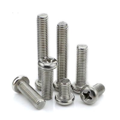 China Pan 304, 316 head screws M8, M10 A2 thread, A4 stainless steel cross pan screws for sale