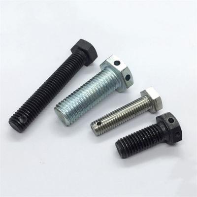 China Custom High Strength Carbon Steel Hex Bolt Screw With Thread Hole Slot Pin Hole Lead End Hole for sale