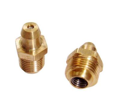 China Copper Different Specifications Copper Yellow Round Bearing Connect Grease Nipple for sale