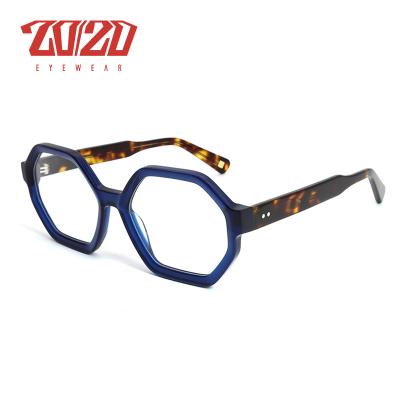 China Prescription 2021 Unique Design Rhombic Trend Acetate Men Retro Gaming Computer Glasses Frame For Prescription Stripe Myopia AS8237 for sale