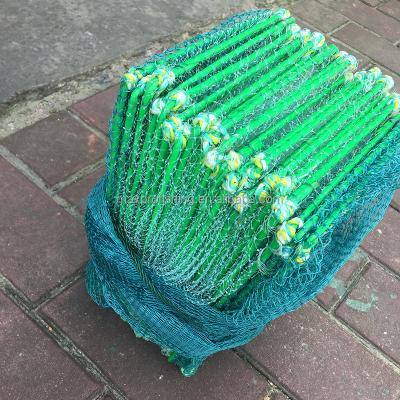 China CRAB Green PE Net Cast Gill Finland Fish Cage Trap Dragon Net Long Cage For All Kind Of Fish Frames 21cm*32cm*27 (Bubu Naga) for sale