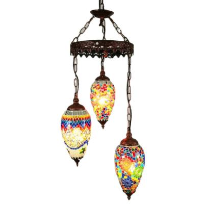 China National Bohemia Turkish Mediterranean Exotic Style Chandelier Wind Hotel Bar Mosaic Lamp for sale