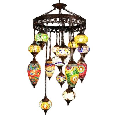 China National Bohemia Turkish Exotic Style Chandelier Half Century Color Xinjiang Wind Hotel Bar Mosaic Lamp for sale