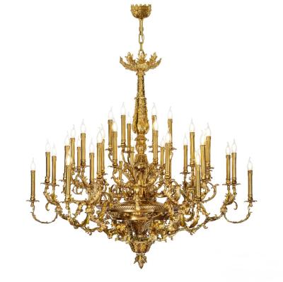 China European French copper chandelier villa chandelier duplex living room palace chandelier for sale