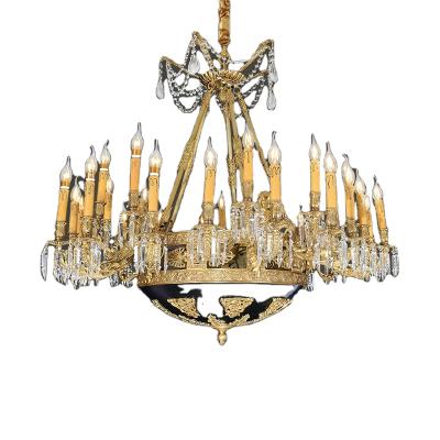 China European Style Copper Chandelier French Style Chandelier Crystal Bronze Home Decor Chandelier for sale