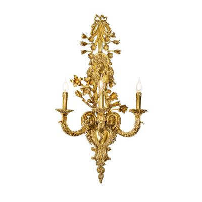 China French Luxurious French Wall Lamp Living Room Wall Lamp Hotel Lobby Corridor All Copper Wall Lamp for sale