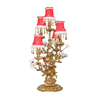 China French French whole villa copper living room lamp table bedroom bedside table decorative lamp for sale