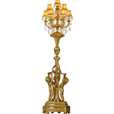 China European private custom-made retro manual courtyard bedroom living room lamp wind crystal lamp floor lamp for sale