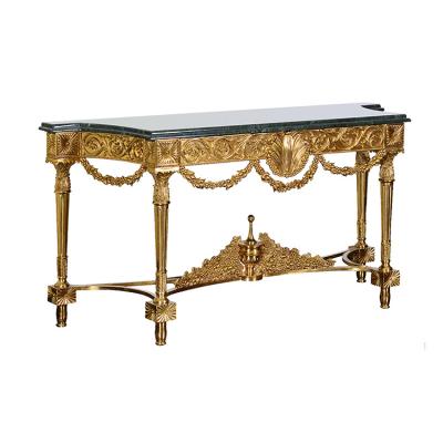 China Adjustable (the other) all gold copper marble European style table porch porch decorative table for sale