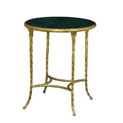 China (Other) fine Italian baroque adjustable all round table decorated with marble brass tea table copper small for sale