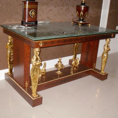 China (Other) adjustable red-brown brass table 1.48m long marble texture deck porch table lobby dining table for sale