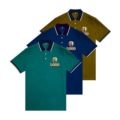 China New summer golf M-7XL oversized smart-casual anti-pilling sleeve short sleeve polo shirt plus size for men's full-color customized logo tag ODM/OEM for sale