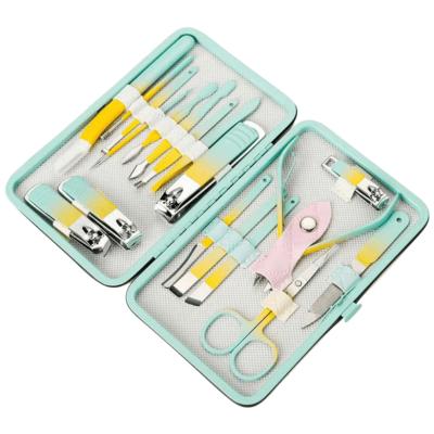 China Personal Nail Care Tool Manicure Set 7/10/12/16/18 Pcs Set Stainless Steel Pedicure Nail Clipper Tools Nail Clippers Set With Grooming Travel Case for sale