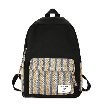 China The other Korean version Yuansu ulzzang campus high school students canvas lattice backpack classic girl schoolbag for sale