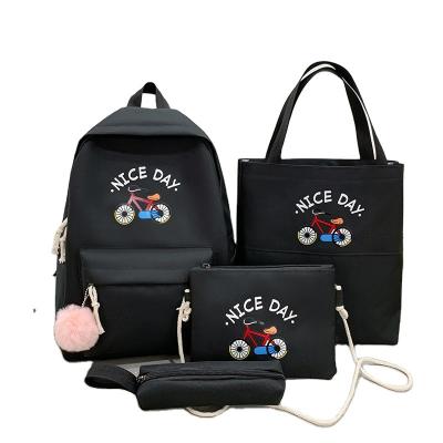 China The other custom LOGO Korean version of the trend travel bag schoolgirl casual schoolbag fashion computer simple four-piece set for sale