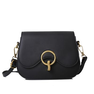 China Other factory wholesale 2021 new fashion candy color western shoulder cross - body semicircle saddle bag for sale