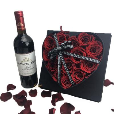 China Long Lasting Luxury Gift Set Real Preserved Roses In Gift Box Valentines Day Gift for sale