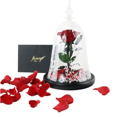 China Birthday Gift Anniversary Gift Sets Preserved Roses in Glass Dome for sale