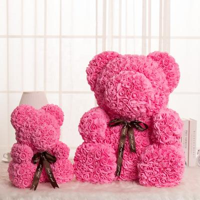 China Luxury Luxurious Gift Idea Handcrafted 40cm PE Foam Teddy Bear Rose Bear for sale