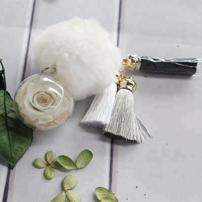 China 2018 Artificial Gift Ideas Boyfriend For Husband He Preserved Rose Plastic Key Chain for sale