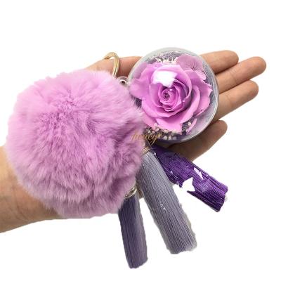 China Cute Plastic Keychain China Suppliers Flower Rose Acrylic Keychain Key Ring for sale