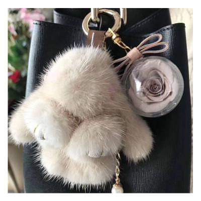 China 2019 New Products Ideas Wedding Favors Gifts Preserved Rose Key Chain Guests Preserved Rose Keychain for sale