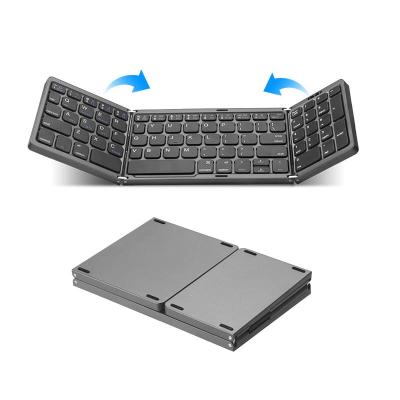 China Mini Portable Folding Keyboard Thin BT Mechanical Wireless Number Keypad for Mac Windows Laptop Tablet Light-Handy Bluetooth-compatible for sale