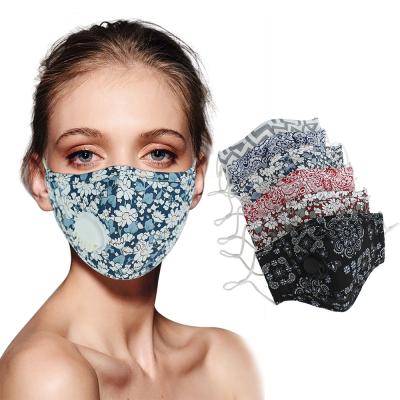 China Moisture wicking cotton m asks with breathing valves printed plain color ma protective sks for men and women are dustproof and fogproof for sale