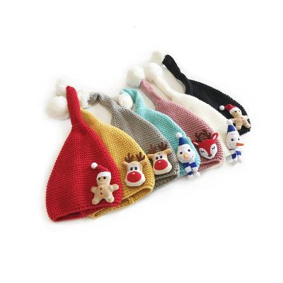 China COMMON Winter Knitted Christmas Baby Infant Hat 0-24M Baby Hat for sale