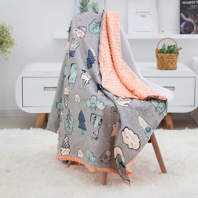 China Portable Large Size Minky Bubble Dot Blanket High Quality Soft Baby Blanket 110*158cm for sale