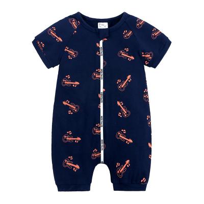 China Romper/onesie/jumpsuit baby clothes short sleeve zipper baby romper summer baby boy girls clothing for sale