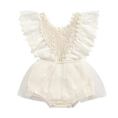 China Romper/onesie/jumpsuit babies lace up ruffle TUTU baby romper summer baby infant clothing for sale