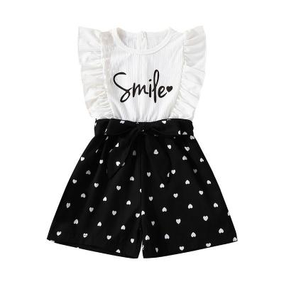 China Breathable Adorable Smile Letter Babies Overalls Summer Kids Clothes for sale