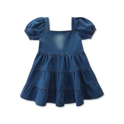 China High quality breathable children's clothing wholesale boutique summer dress denim babies dresses for sale