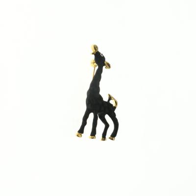 China New Funny Giraffe Brooch Fashion Brooch&Gold Pin Cute Animal Jewelry Brooch Black Accessories for sale