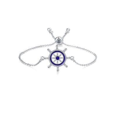 China Classic TRENDY Navy Style Anchor Rudder Bracelets Shape Charm Jewelry Adjustable Bracelet Women for sale