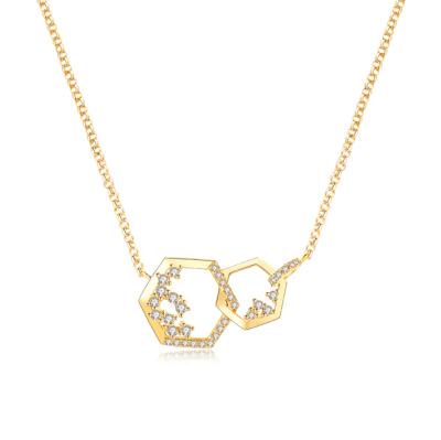 China TRENDY Fashion Honeycomb Long Chain Necklace With Crystal High Quality Women Jewelry Necklaces for sale