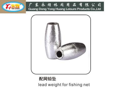 China Barrel type saltwater , river , deep sea fishing sinkers for fishing net for sale