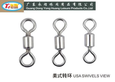 China High strength 304# Stainless Steel Fishing Swivels / lures and Barrel with snap for sale