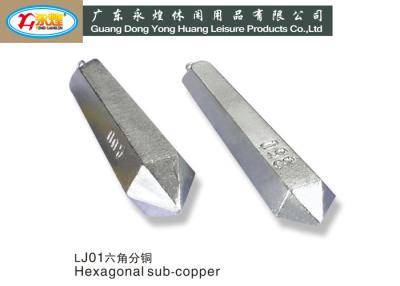 China 1500G Japan popular hexagonal sub-copper lead sinker weights For fishing for sale