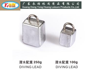 China Customized Size Diving Lead Weights with stainless steel loop  250G 100G for sale