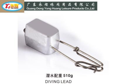 China Stainless steel handle diving lead scuba weights , 510G lead dive weights for sale