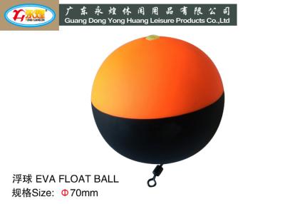 Chine 2017 nouvelle orange noire matérielle du diamètre de boule de flotteur de pêche d'EVA 70MM avec le pivot à vendre